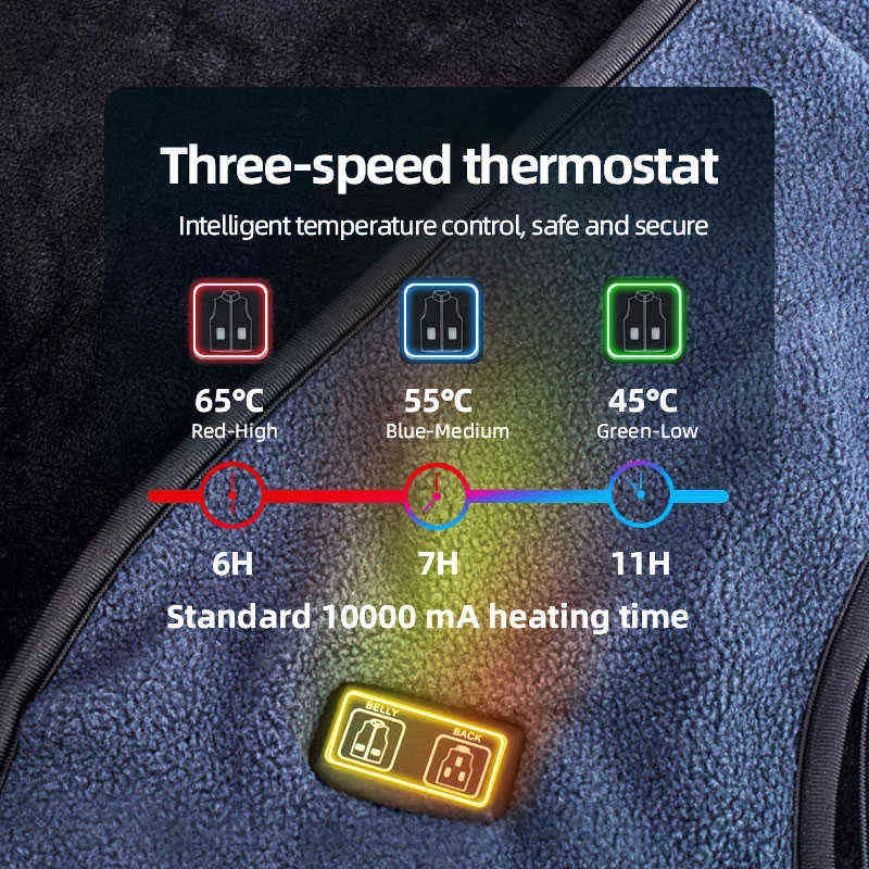 Gilet chauffant à neuf zones Thermostat intelligent pour femmes