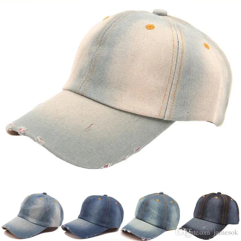 Sommar vintage kvinnor cowboy baseball cap damer snapback hattar denim jeans fritid resor kepsar sol hatt 5 färger till464