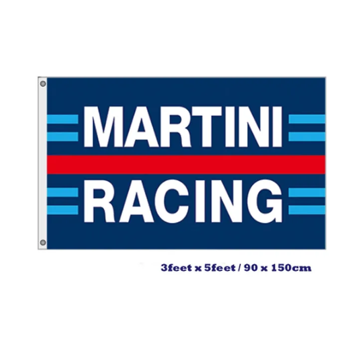 Martini Racing Flags 3x5ft Outdoor Polyester Vivid Colors, Brass