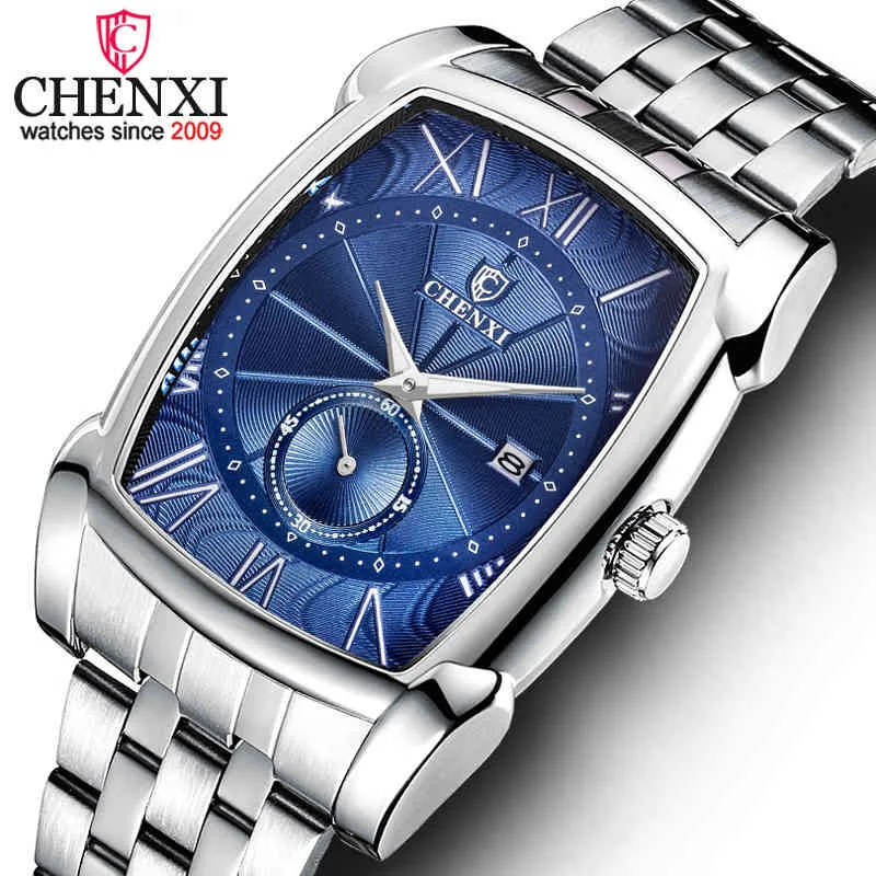 Chenxi Montres Hommes Quartz Militaire En Acier Inoxydable Montre-Bracelet Hommes Top Marque De Mode Chronographe Mâle Étanche Montre D'affaires Q0524