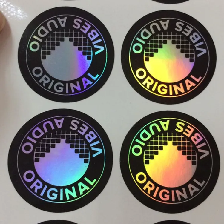 Custom Circle Naklejki Holograficzne Etykiety Rainbow Color Logo Wodoodporna Prezent Uszczelnienie Butelka Pakiet Pakiet Dostępne kształty rozmiarów