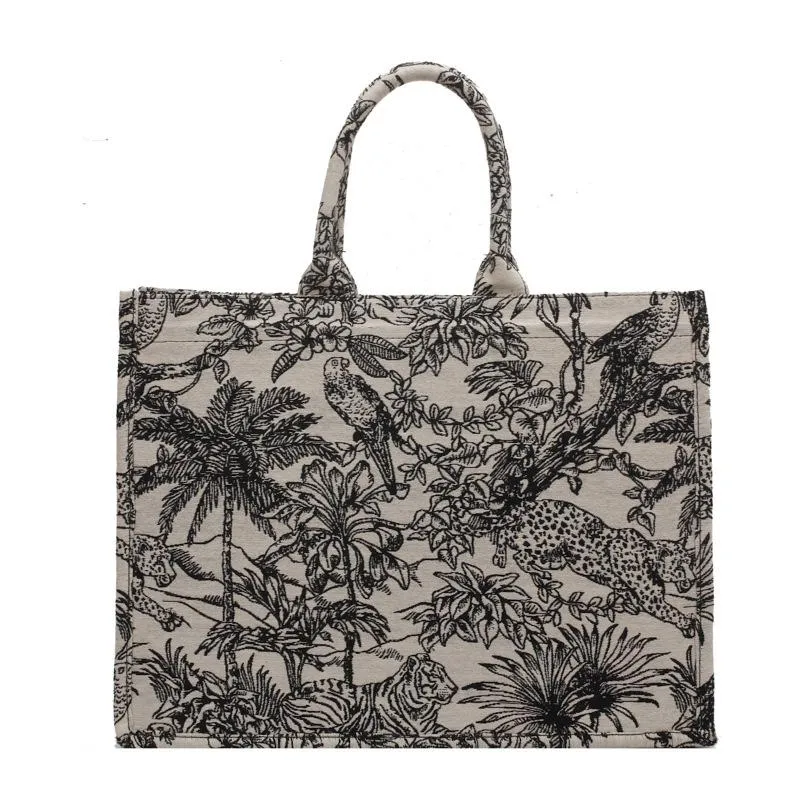 Borse da sera Borsa di design per borsa da donna Borsa da donna Jacquard Ricamo Borsa da donna Shopper Canvas Tote Shoulder