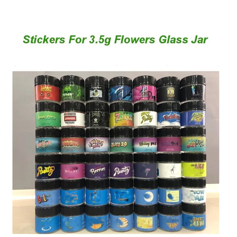 3.5g Flowers Glass Jar label bakpack boyz jungle boys runtz Sharklato stikcers For 1G Shatter Jars zkttlez