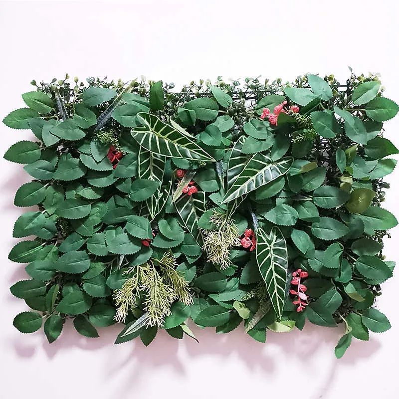 1 pz 40*60 cm Erbe Artificiali Piante Pannello Murale Finto Prato Foglia Recinzione Fogliame Artificiale per la Casa Giardino Decorazione Della Parete verde FAI DA TE 210624