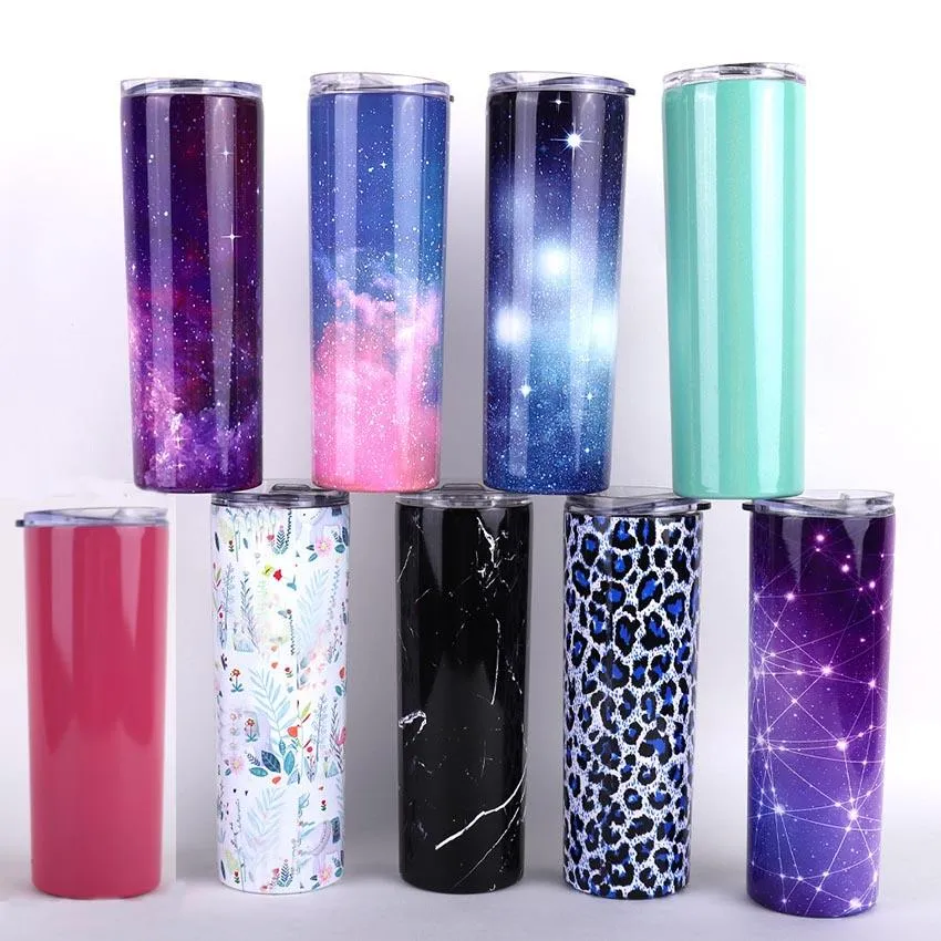 20oz Tumbler Cup Stainless steel Vacuum Insulated Straight Coffee Mug Outdoor Portable Car Water Bottles 650ml HH21-301
