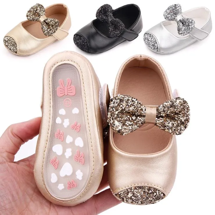 Automne printemps mignon nouveau-né bébé fille anti-dérapant décontracté chaussures de marche nœud papillon baskets semelle souple premiers marcheurs Prewalker