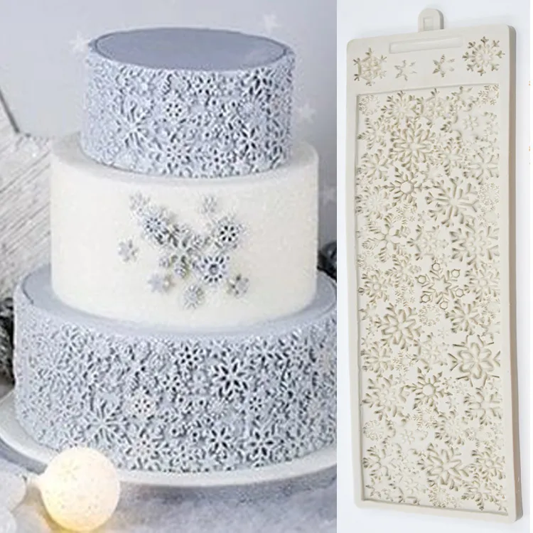 Sucre flocons de neige Silicone moule bricolage 3D conception de noël Fondant gâteau moule décoration Silicone moule chocolat artisanat gomme pâte K195 210225