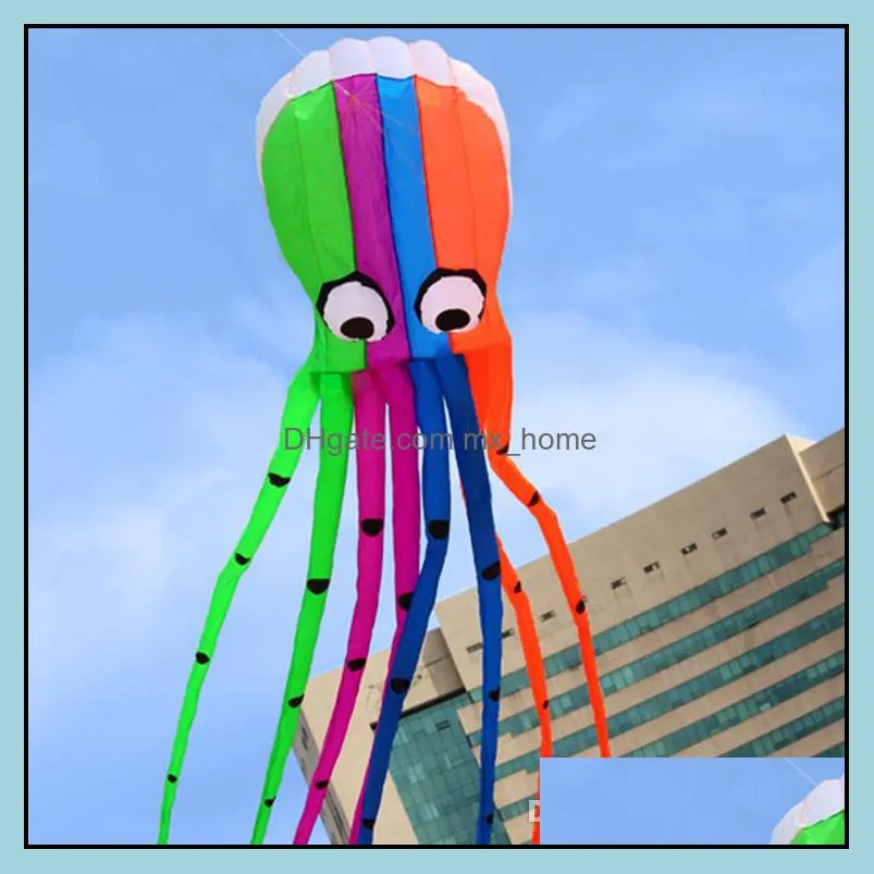 Outdoor Fun Sports High Quality 8m Power Kite Software Octopus Flying Outdoor Toys Soft Frameless Squid Kite