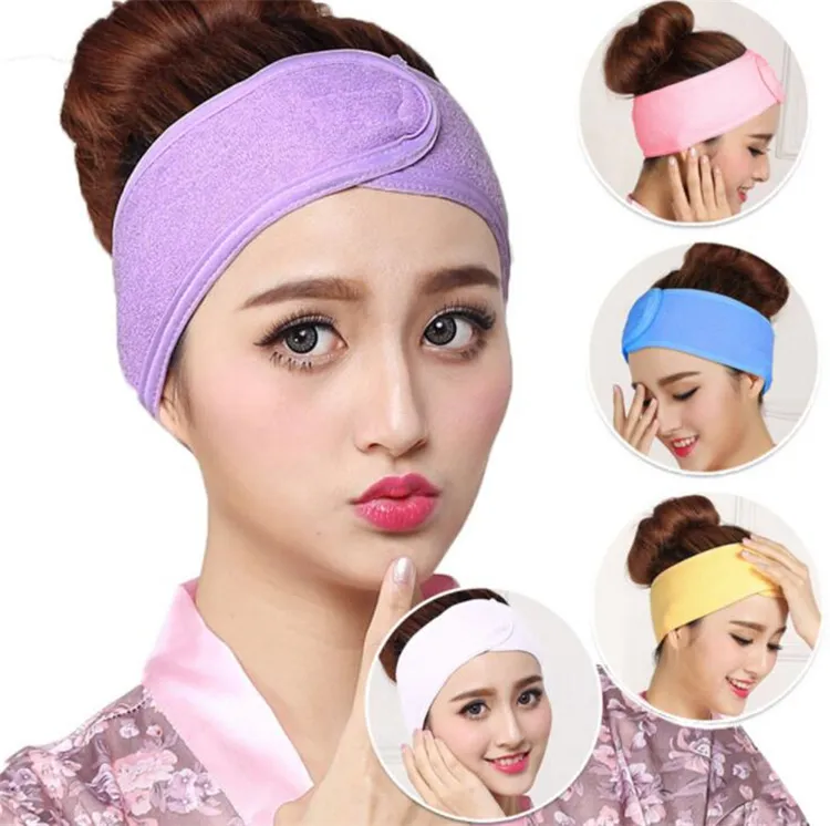 Bonnets de douche Bandeau Pas Cher Beauté Serviette Dames Visage Maquillage Masque Bande De Cheveux Sport Absorbant Capuche Cheveux Accessoires ZC326