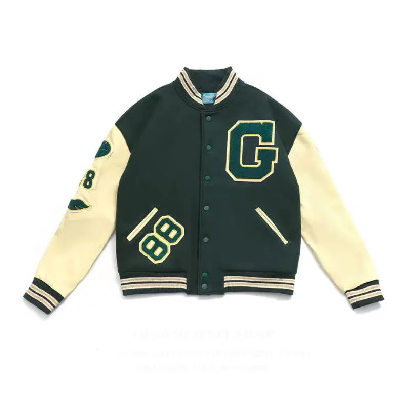 Herenjassen hiphop varsity jas heren harige letters borduurwerk college dames harajuku mode vintage honkbal uniforme lagen