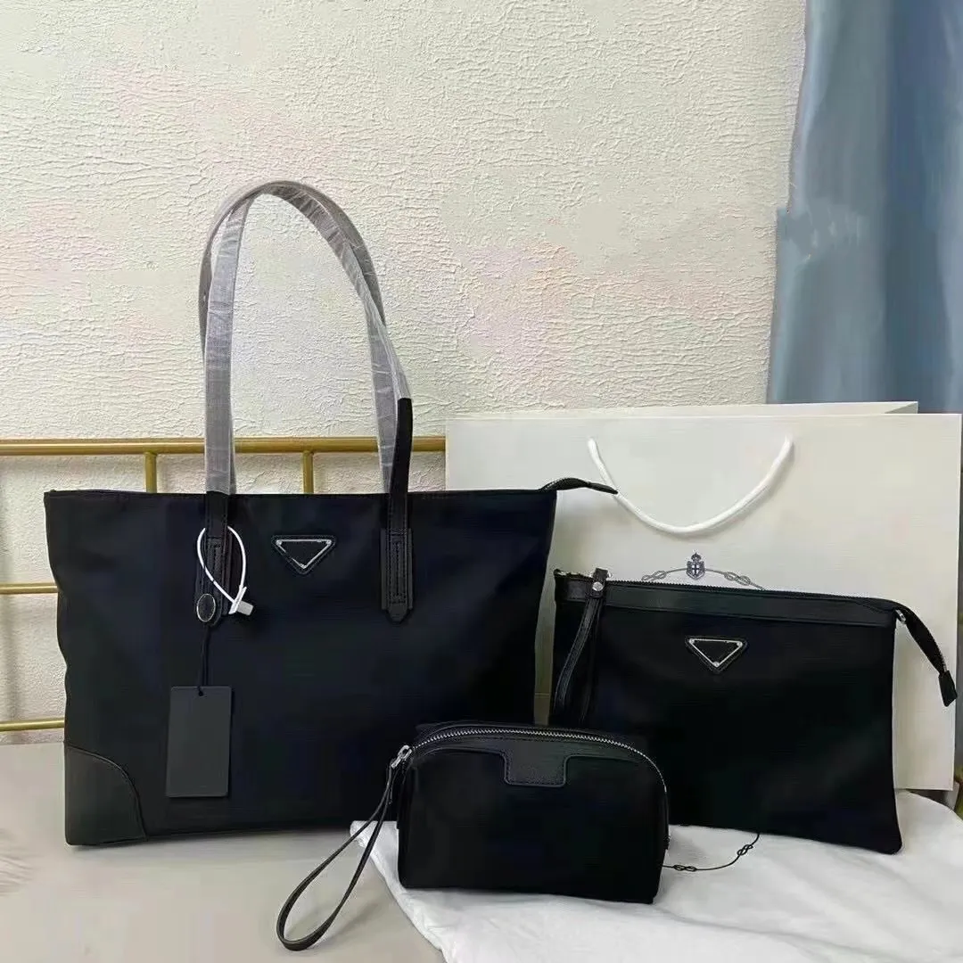 High-end Women Designer tote bag Set,Handbag Evening bags Purse triple Shoulder Bags black with logo