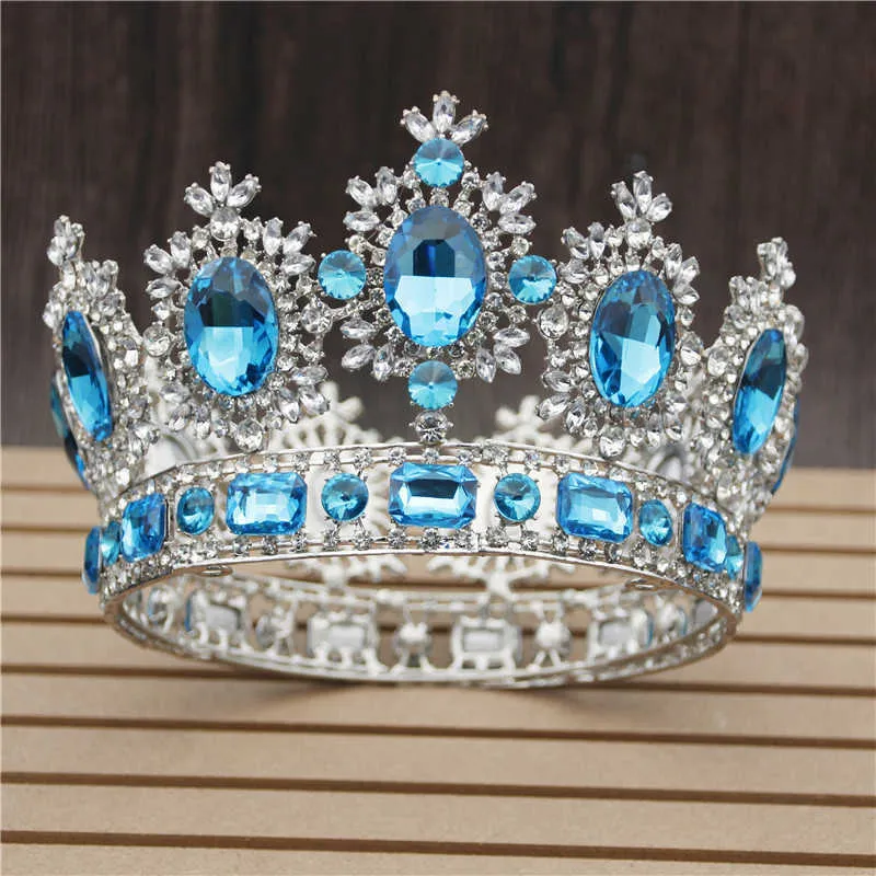 Bröllop Crown Royal Queen Bridal Tiaras och kronor Prom Pageant Head Ornaments Hair Smycken Brud Tillbehör X0625