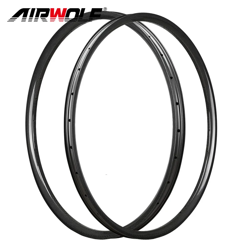 Airwolf 1 Pair Full Carbon Fiber mtb Wheels Rims 27.5er 650B 28 Hole XC AM DH Mountain Bike Rim Tubeless Bicycle Wheel 1 year warranty