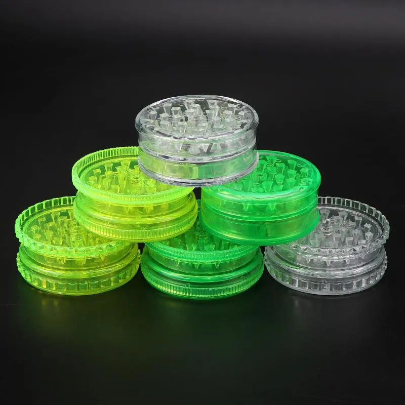 Plastic Herb Grinder Smoking Grinders for smoke detectors pipe acrylicgrinder twisty glass blunt smokingAccessories 60mm WQ249-WLL