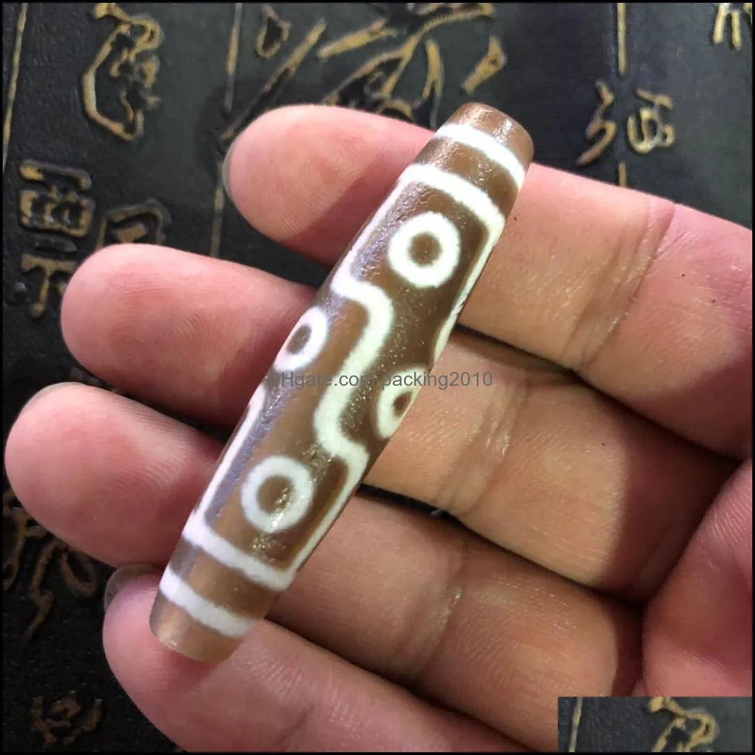 Wholesale Tibet Agate Chalcedony Nine-Eye Package Tibet Beads Ethnic Style Jewelry Retro 9-Eye Tibet Beads