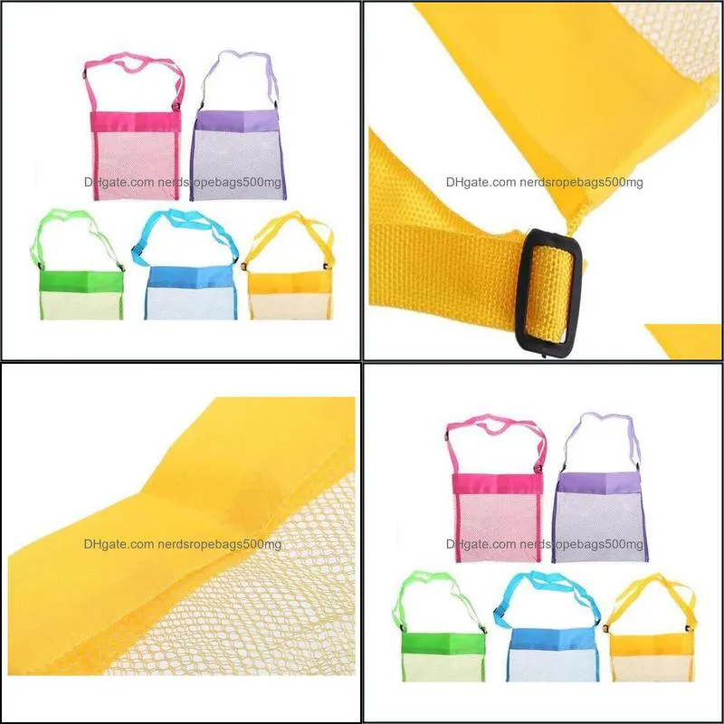 21*21cm Blanks children mesh shell beach seashell bag kids beach toys receive bag seashell storage bags Blanks children mesh shell