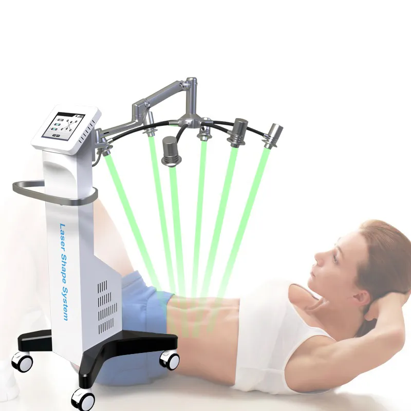 2021 Icke-invasiv laserform bantningsutrustning Fettborttagning 6D lasermaskin 532 Slim Grön Laser Fettförbränning 6D Lipo Shape System Body Slim Lasers Body Sculpt