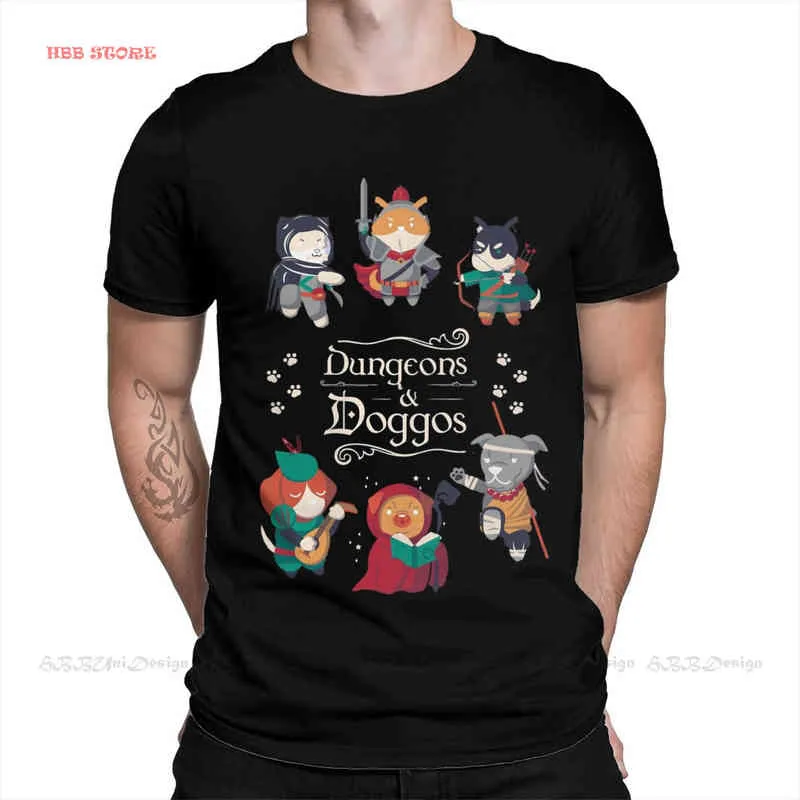 Dungeons и Poggos Мужская рубашка 2021 Новое прибытие Футболка Dungeon Master Adventure Уникальная Crewneck Хлопок для взрослых Plus Размер G1222