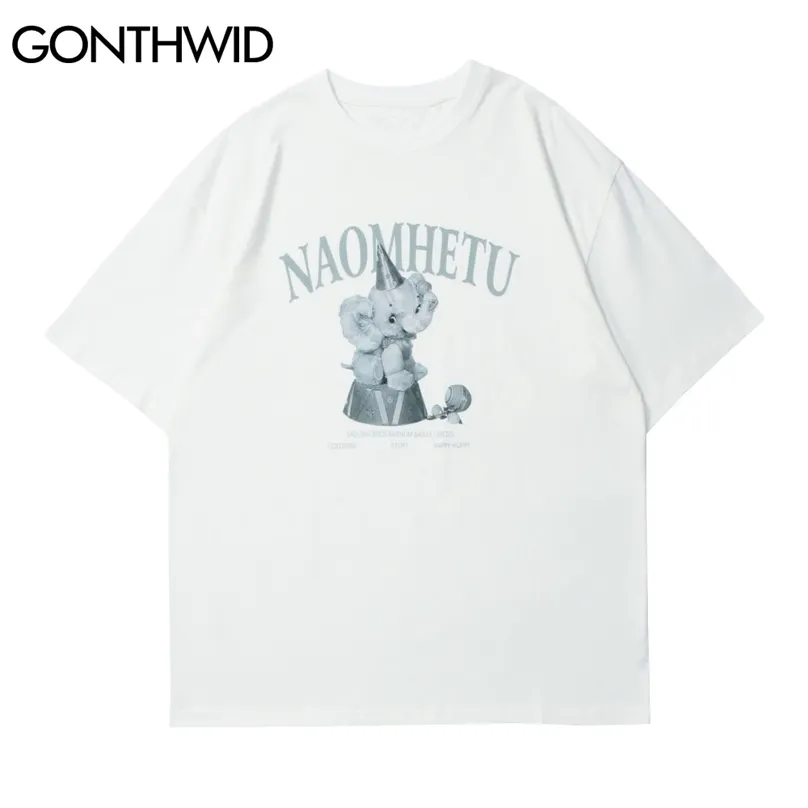 Magliette Harajuku Toy Elefante Manica corta Magliette Camicie Streetwear Uomo Hip Hop Moda Estate Casual Cotone allentato Magliette e camicette 210602