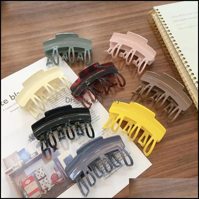 Women Girls Geometric Pure Color Clamps Scrunchies Ponytail Resin Hairpins Korean Wash Showers Hair Claws Jewelry Accessories