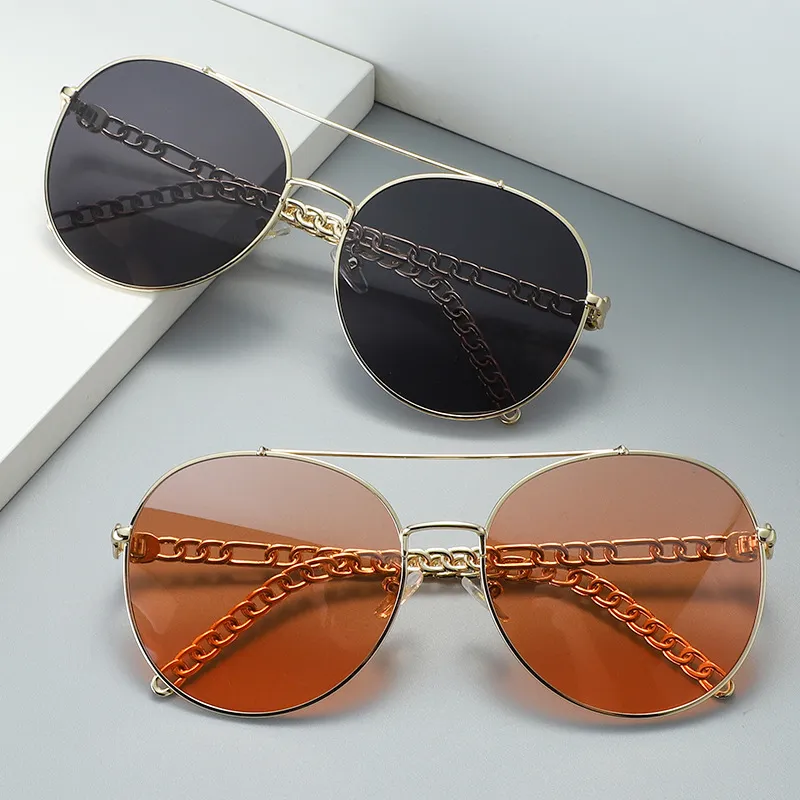 2021 Retro Podwójna wiązka Moda Okulary Mężczyźni I Kobiety Marka Designer Osobowość Ulica Okulary przeciwsłoneczne UV400 Wysokiej Jakości Kolor Obiektyw