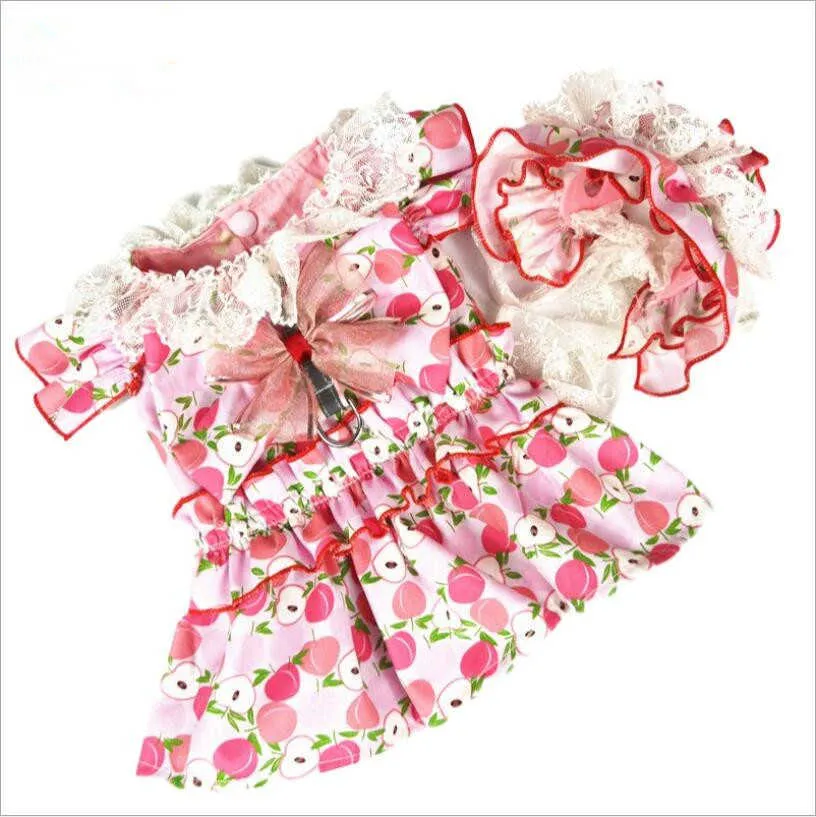 Sukienka Floral Doll Spring Letnie Stroje Odzież Dla Mały Party Spódnica Puppy Costume Zwierzęta Nowe