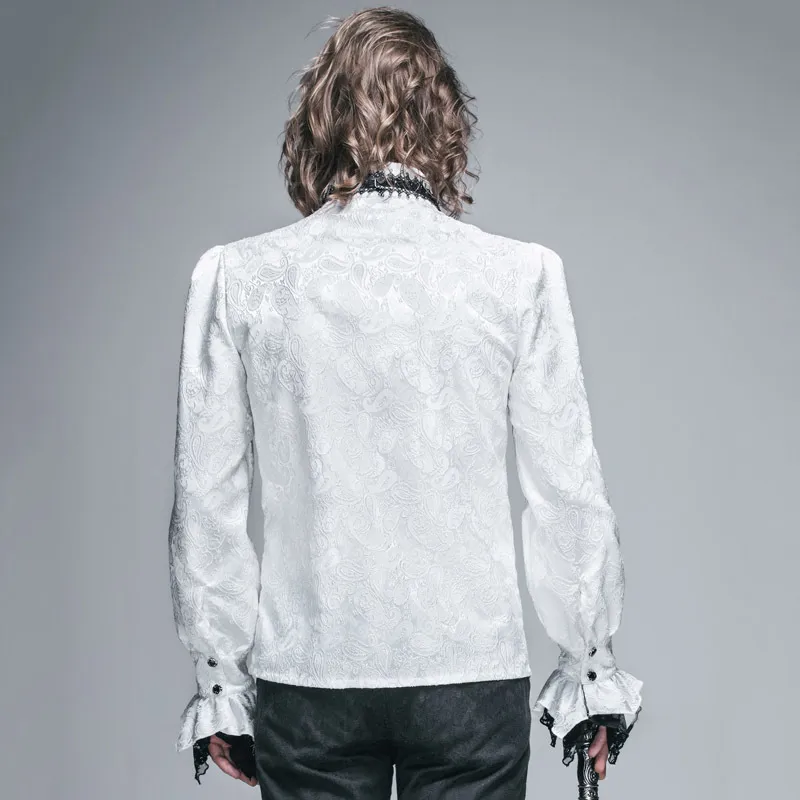gothic dress men shirt white short sleeve gothic white shirt sold on Temu United States