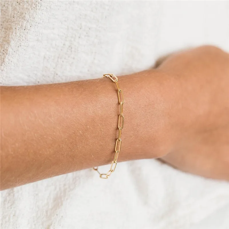 14K Gold Filled Chain Bracelet Bijoux faits à la main Bracelets de cheville vintage pour femme Cadeau de demoiselle d'honneur
