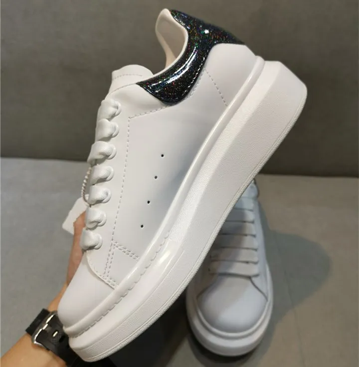 European style casual shoes for men and women, leather white red black pink with cake splicing, size 36-44