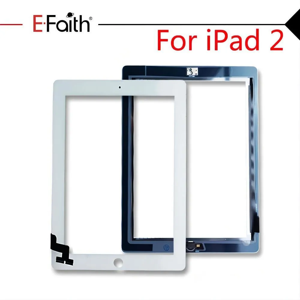 Top Quality Touch Digitizer para iPad 2,3,4 Screen Digitizer Replacements com botão home adesivo prático