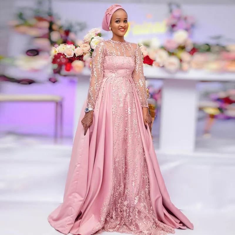 Pink Beaded Graceful Lace Wedding Dresses Jewel Neck... From  Missweddingdress, $152.56 | DHgate.Com