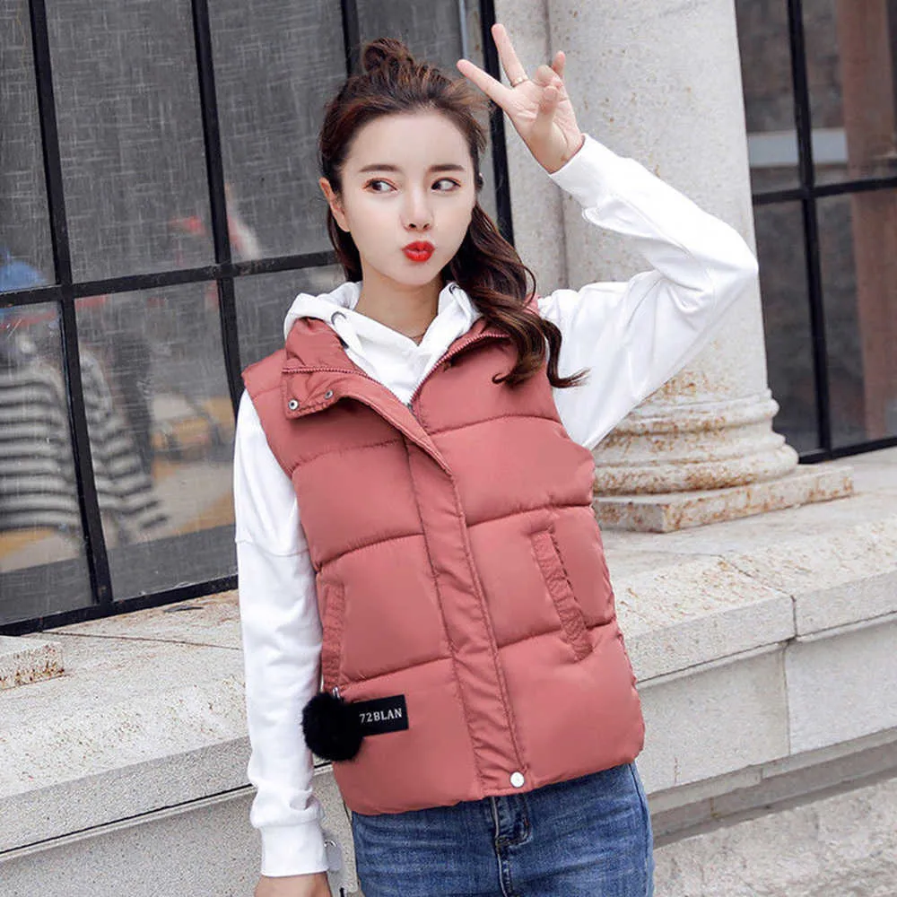 Women Vest Mandarin Collar Sleeveless Short Coat Women Jacket Waistcoat Female Plus Size Chalecos Para Mujer Autumn Winter 211008