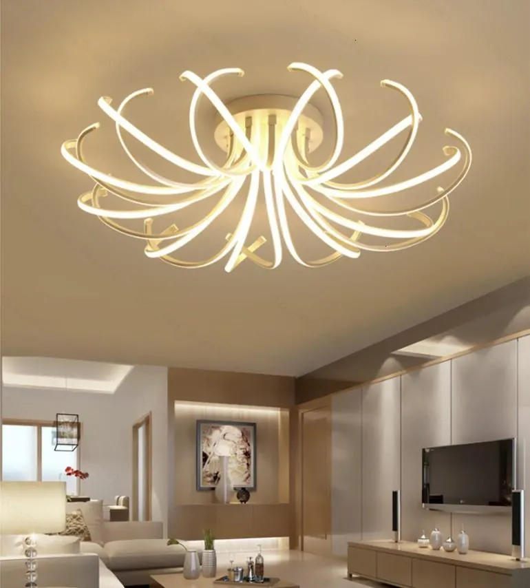 Arrivée moderne led plafonnier lumières pour salon chambre à manger étude luminaires en aluminium