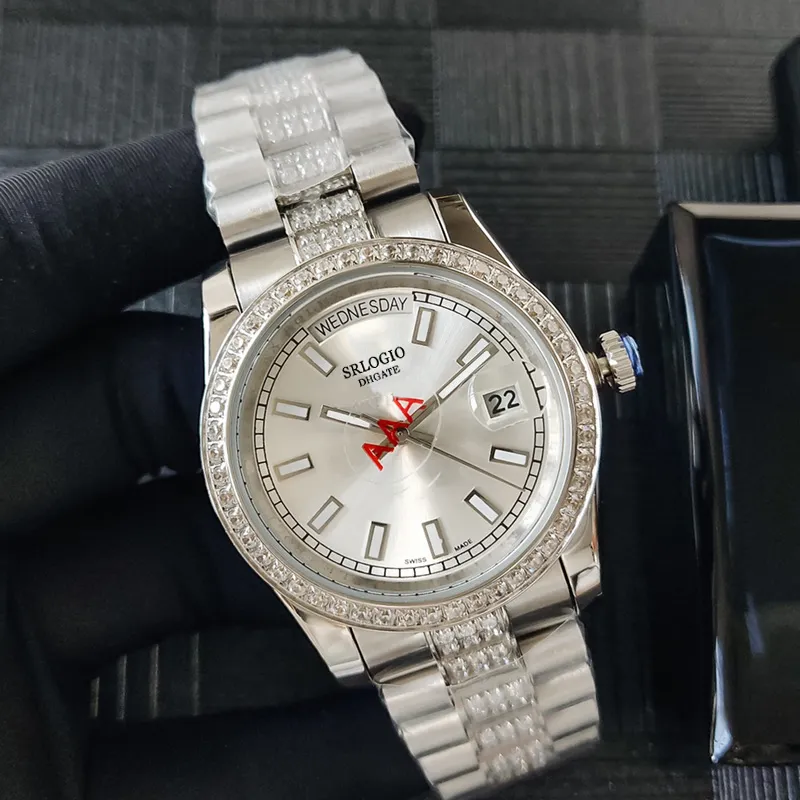 Mens Mechanical Watches Diamond Watch Sapphire Mirror Diamond Encrusted