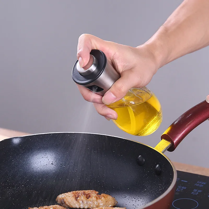 Olive Oil Dispenser Bottle Oil Sprayer Dispenser Vinegar Sprayer Dressing  Spray Portable, Grilling Olive Oil Glass Bottle 200ml, For Kitchen, Cooking