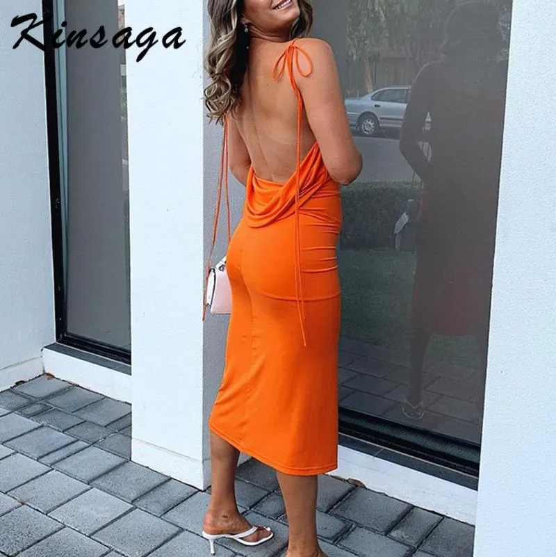 Original Genuine Casual Dresses Green Bodycon Draped Backless Maxi For 