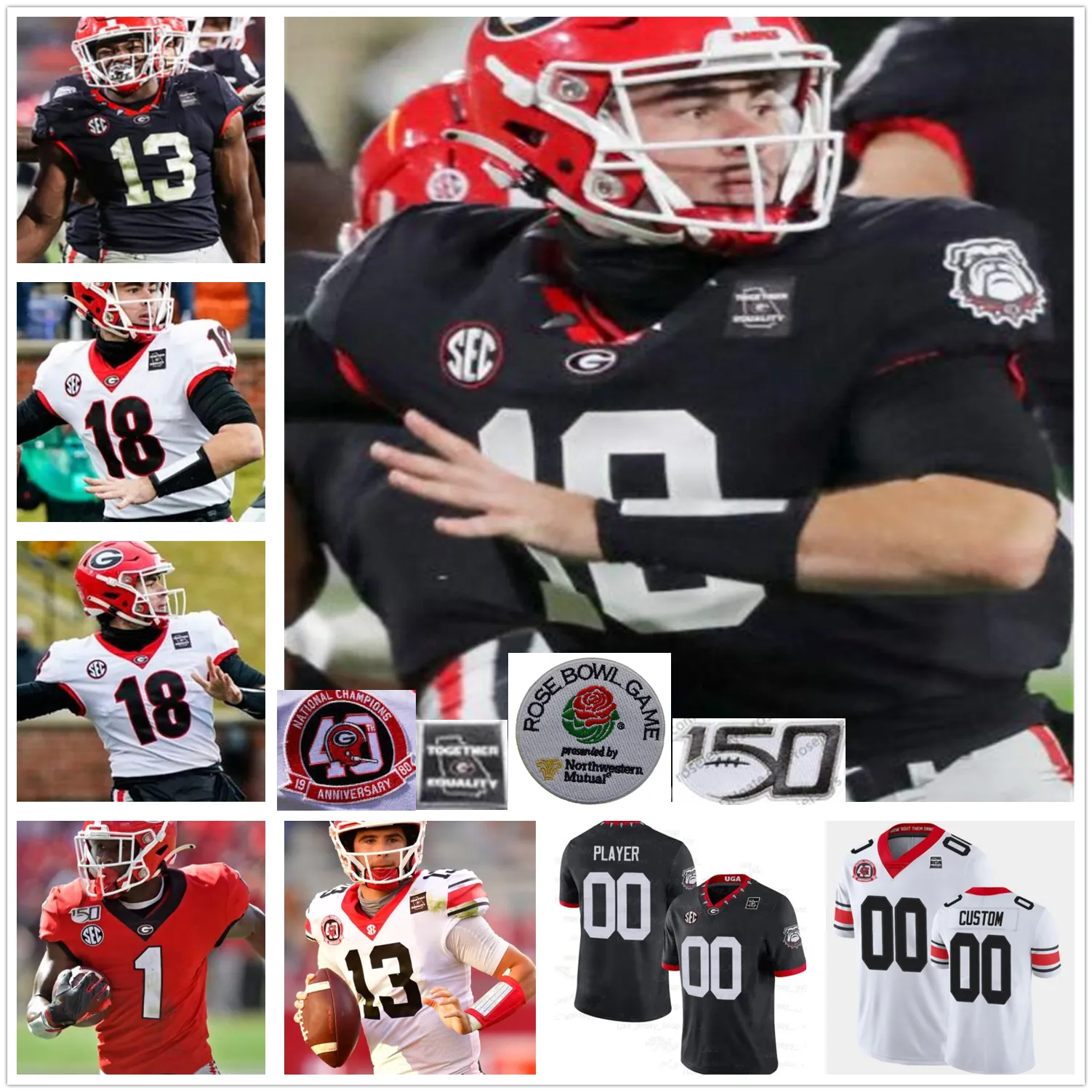 Custom UGA Football Bulldogs Jersey 2 Kendall Milton Rodrigo