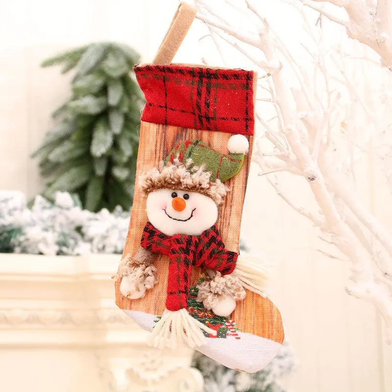 500pcs decorazioni natalizie calza Rudolph lavorata a maglia regalo di festa per bambini snack di caramelle sacchetto di imballaggio decorazione del centro commerciale per la casa