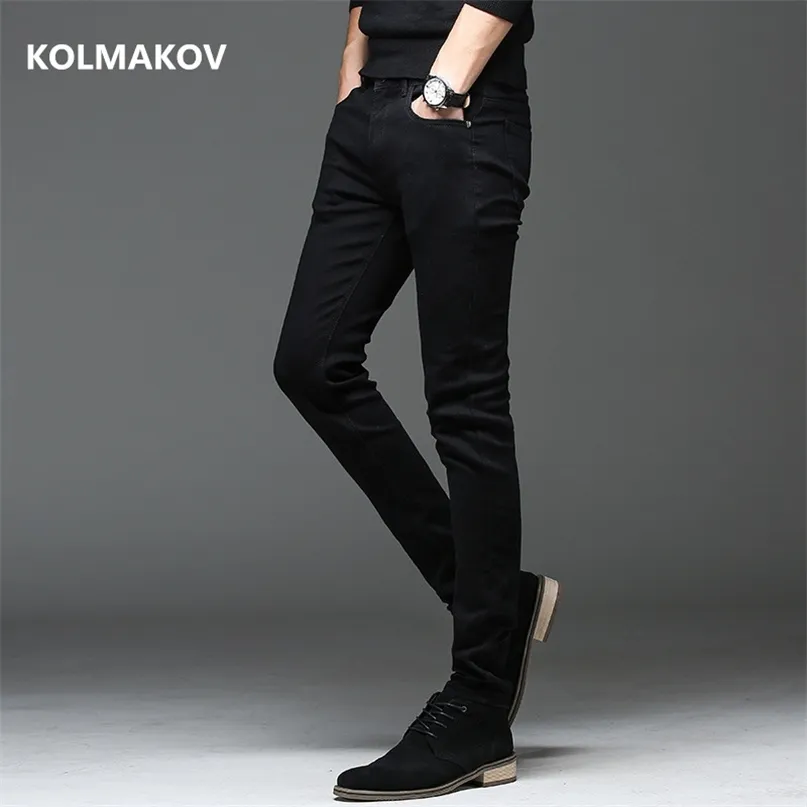outono magro fit homens jeans preto clássico moda jeans skinny macho primavera masculino casual calças de alta qualidade 211008
