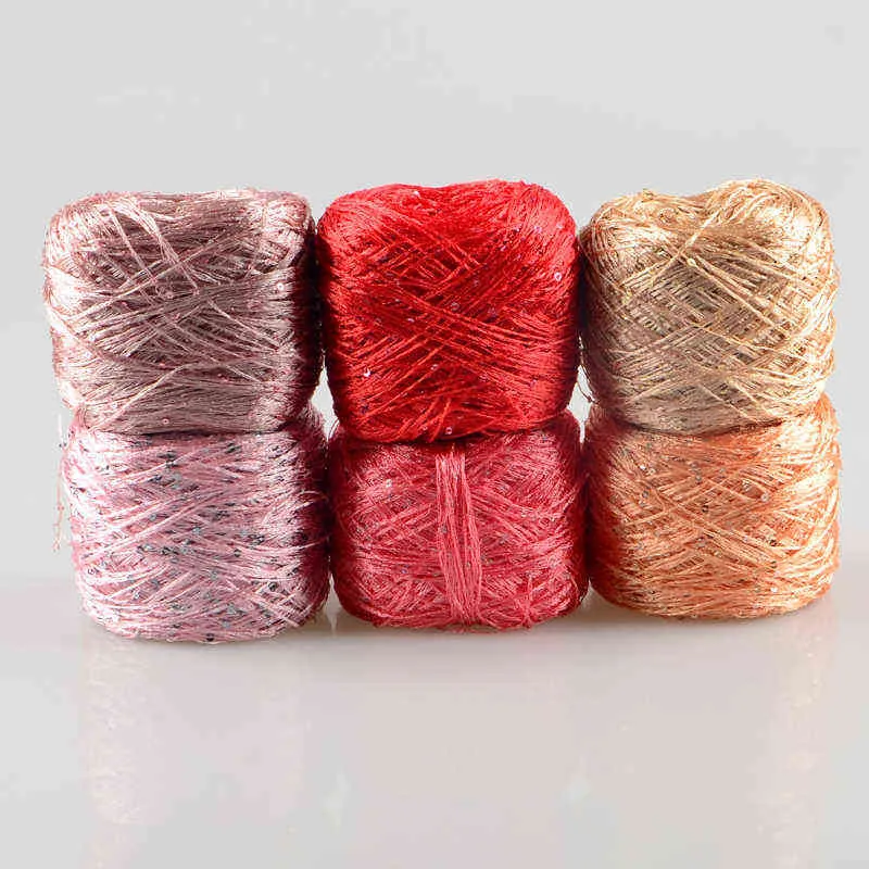 Shiny Sequin Sequin Yarn For Knitting 100gIce Silk Mercerized Wool Thin  Thread Hand Needlework Line Y211129 From Mengqiqi05, $7.6