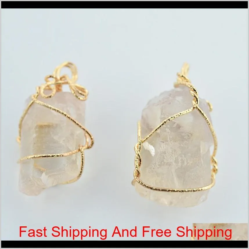 pretty nature stone pendants amethyst rose quartz white crystal lemon crystal fluorite charms stone for necklace