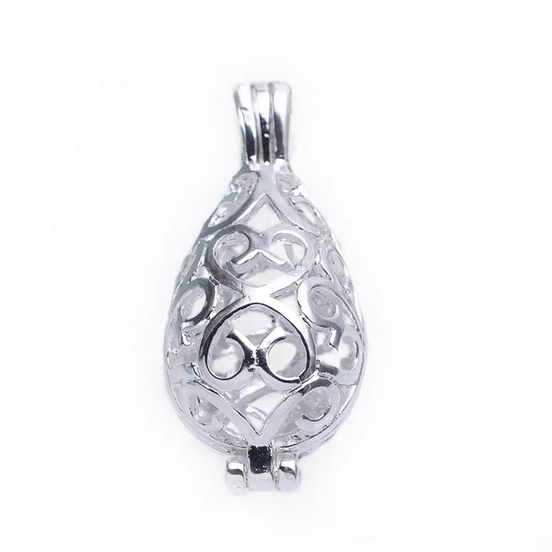 10pcs 12 15mm Filigree Cage Pendant pearl cage Tear Drop Brass sea glass lockets C0225255v