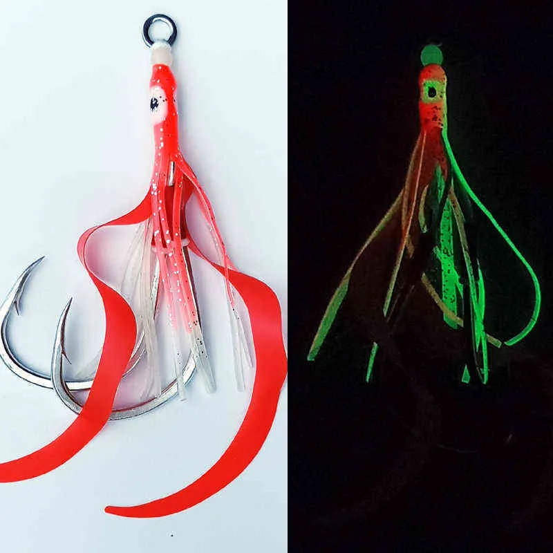 Lumious Slow Jig Silicone Squid Hook Fishing With Squid Skirts Sea Fishing  Accessories From Daye09, $20.08