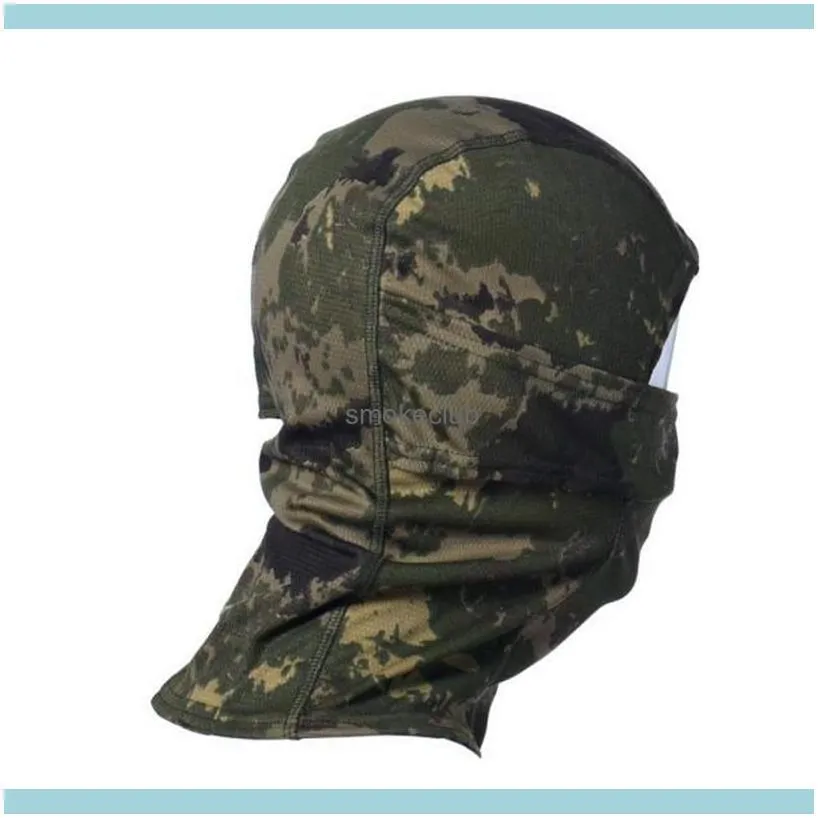 Wholesale- Mask respirator Camouflage Army Cotton Cycling Motorcycle Cap Balaclava Hats Full Face Mask bandana maske skateboard 1767
