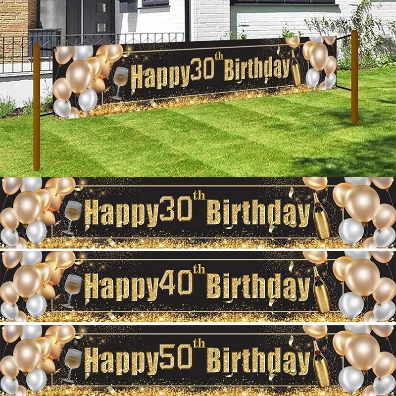 Decorazione per feste 30 40 50 60 70 80 90 Banner di buon compleanno 30esimo adulto 40esimo 50esimo 60esimo anniversario Forniture