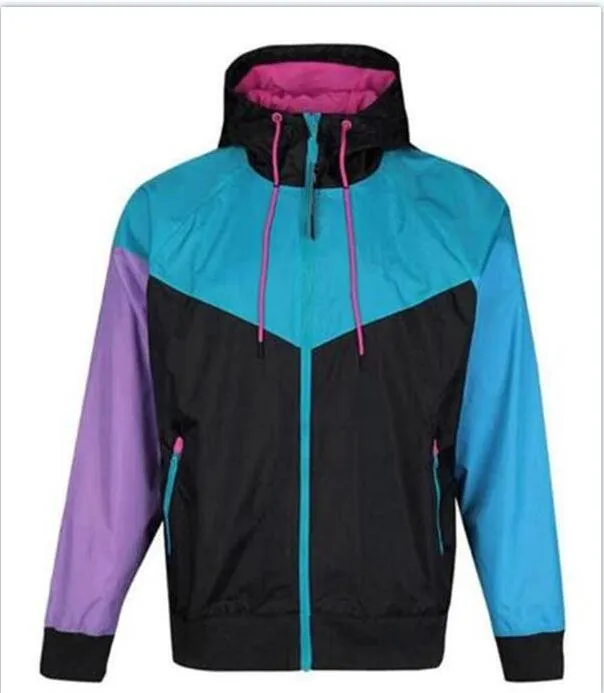 2021 Gorąca Sprzedaż Outdoor Hooded Męskie Kurtki Sportowe Wiatrówka Płaszcze Print Zipper Bluzy Running Znosić Rozmiar S-2XL NE6219