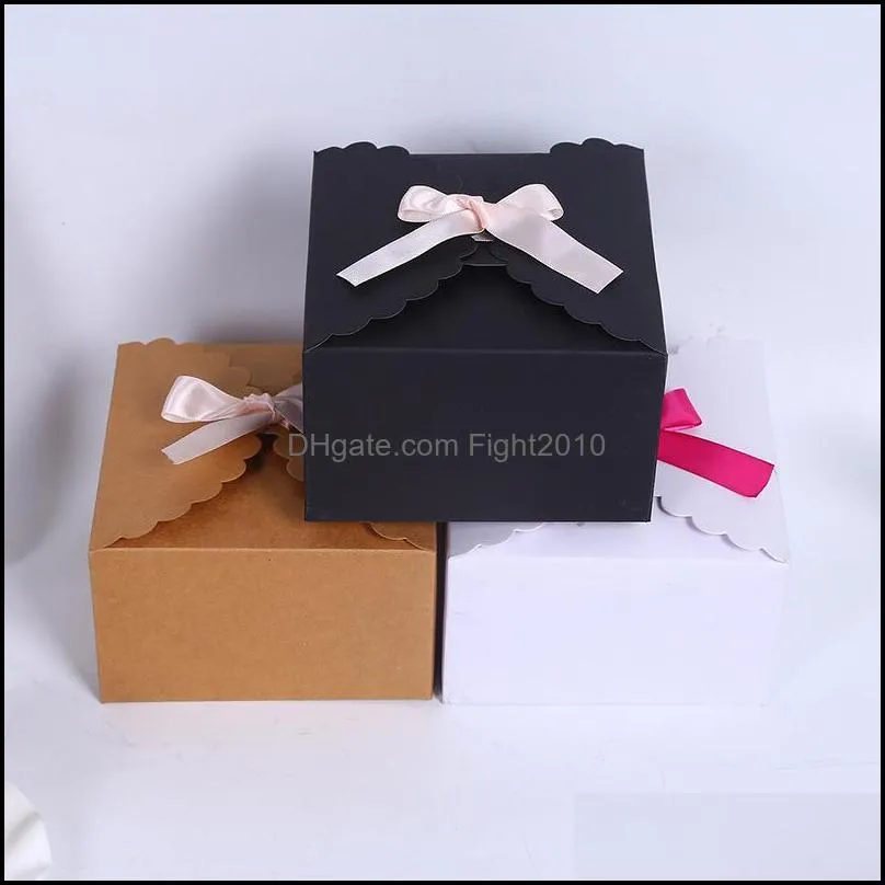 Gift Wrap 10 Pcs Kraft Paper Cake Box Party Packing Cookie/Candy/Nuts Box/DIY 14.5*14.5*9cm1