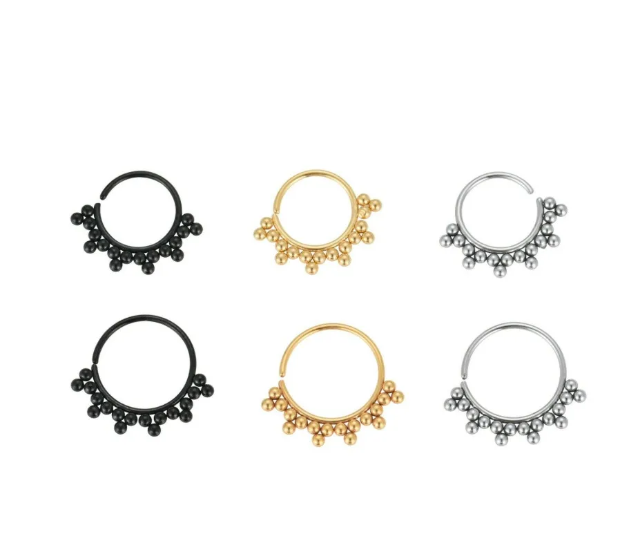 50 pcs cirúrgico anel de aço brinco septo anéis orelha hélice cartilagem diath nariz piercilhos piercing jóias 20g navio