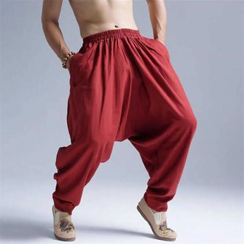 Pantalon en lin de coton en vrac pleine longueur homme été automne 2020 nouveau taille élastique sarouel grande taille m-5xl 6xl pantalons décontractés x0723