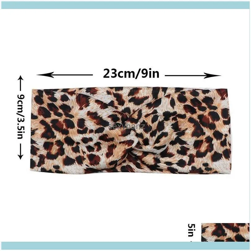 Leopard Cross Tie Headbands Sports Yoga Stretch Wrap Hairband Hoops Fashion for Women will and sandy